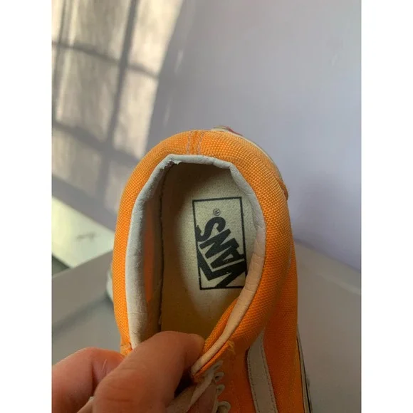 Vans Sneakers Neon Orange and White GUC size 5.5 women 4.0 men - Picture 5 of 13